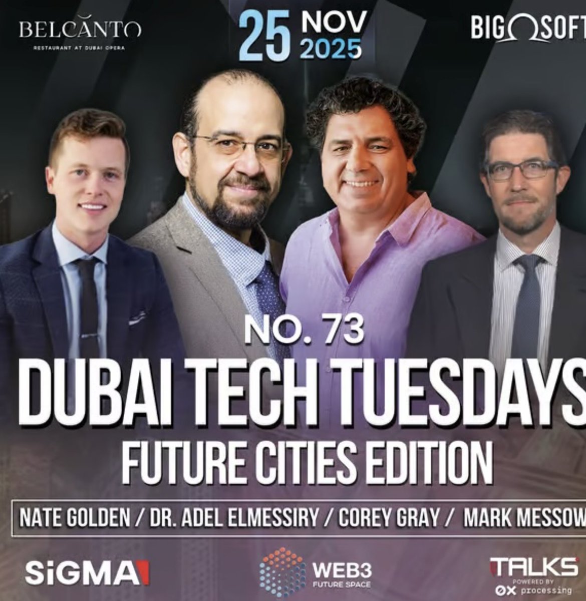 Corey Gray, Chair &amp; President of the Smart Cities Council, will join Dubai Tech Tuesdays No. 73 – Future Cities Edition at Belcanto, Dubai Opera. A meetup of global tech leaders discussing urban innovation, smart cities and AI. Details: luma.com/DubaiTechTues73