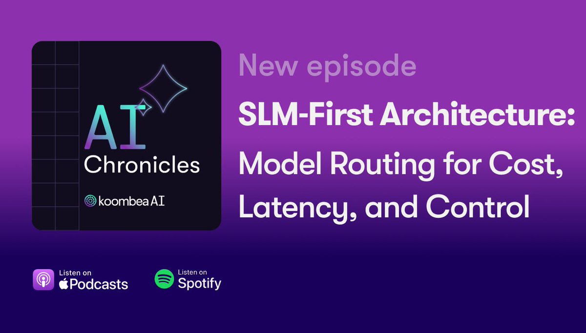 Are massive language models overkill for simple AI tasks?
In this episode, we explore the SLM-First architecture—a smarter, cost-effective approach that routes most queries to small, specialized models (SLMs), and only escalates to larger LLMs when necessary.
Listen on Spotify: