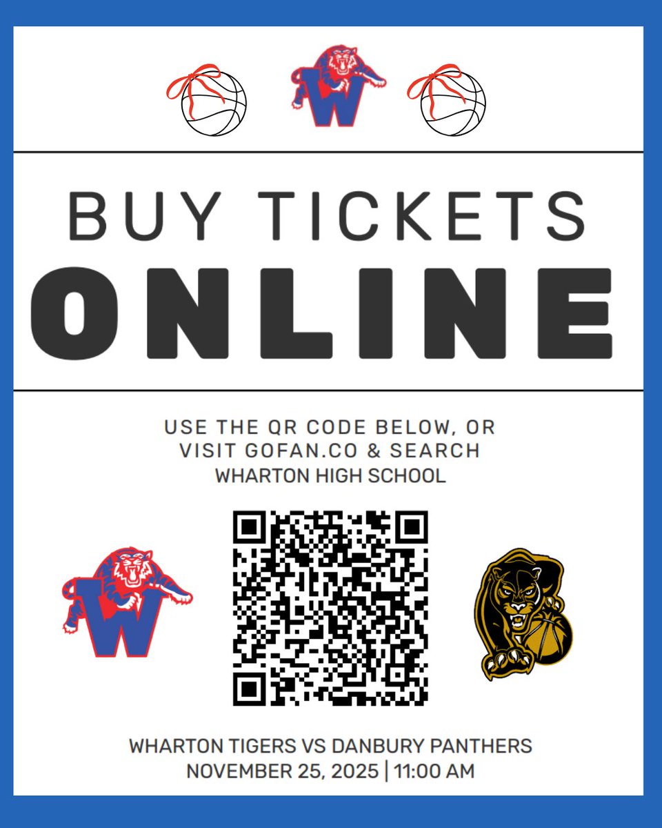 GAME DAY!!! 
Venue changed from WHS to WJHS!!!
🏀Girls Basketball vs Danbury
📆11/25/25
🕕️ Varsity at 11am
📍Wharton JUNIOR High School - Wharton, TX (note the venue)
🎟️ gofan.co/event/5218490?…