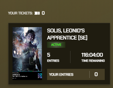 EchelonFND's tweet image. Winners have been drawn for Synthar Vox FE and 5 Deception Packs!

A new Raffle is online for a Solis, Leonid&apos;s Apprentice SE. Exchange Prime for tickets and enter on profile.echelon.io/raffle