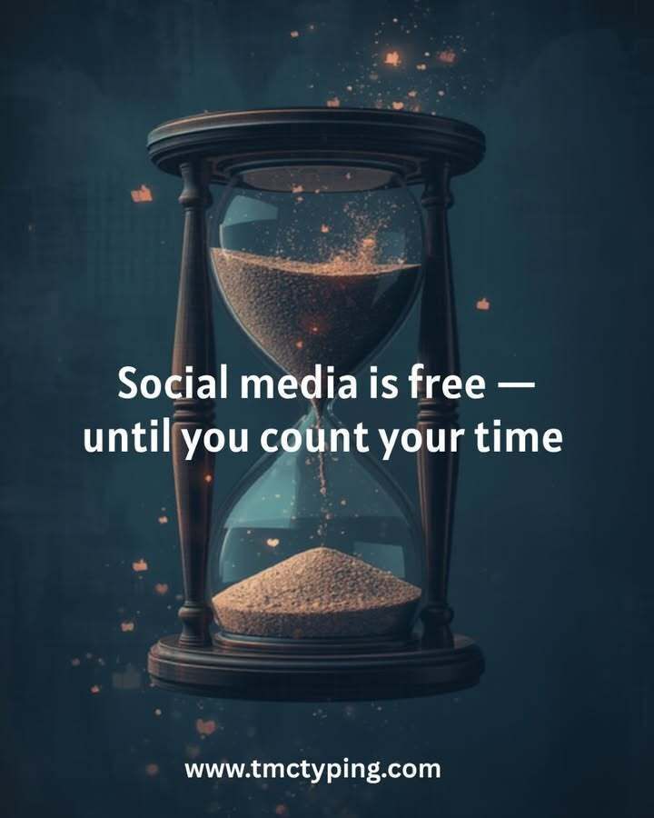 tmctyping's tweet image. Funny but true:  “Social media is free — until you count your time.” That’s where we come in! 😉

#tmctyping #BusinessHumor #SocialMediaManagement #contentcreation