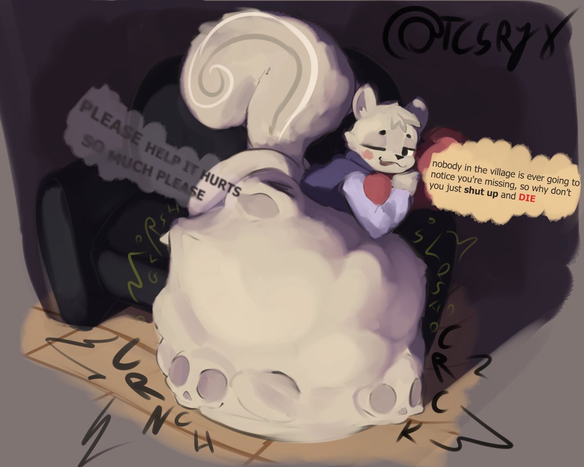 EVIL TEXT SCARY!! 
i love wholesome vore content soooooooo much its so wholesome!! 

comslop :3