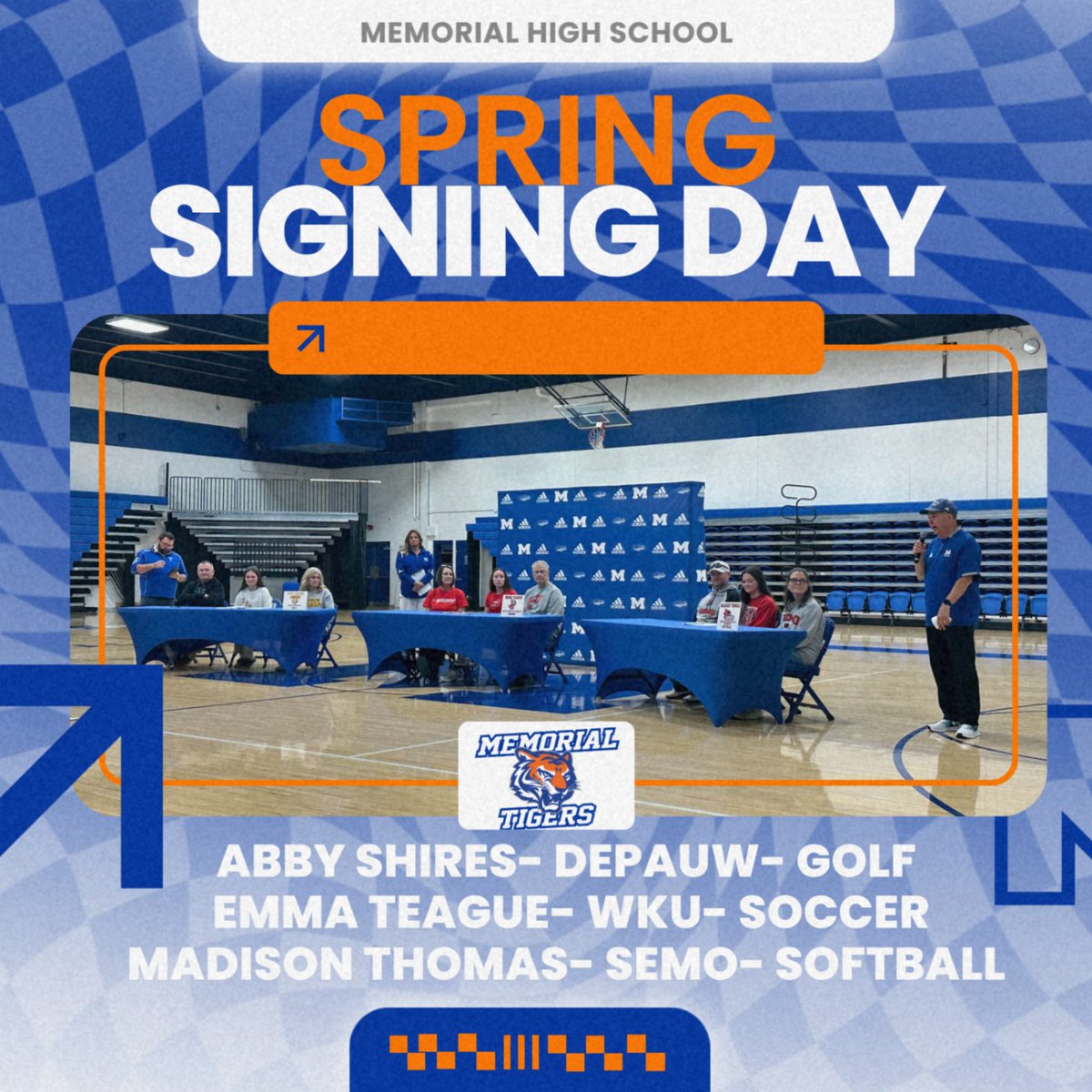🎉 Fall Signing Day! 🎉
Congrats to our Tigers taking their talents to the next level:
🏌️‍♀️ Abby Shires — DePauw (Golf)
⚽ Emma Teague — WKU (Soccer)
🥎 Madison Thomas — SEMO (Softball)

Your hard work and dedication brought you here. We’re proud of you! 💙🧡🐅 #TigerPride