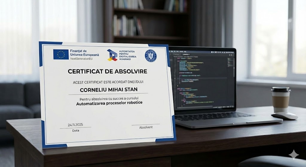 It’s official! ✅ Just completed the Robotic Process Automation course focused on UiPath.

Big shoutout to @octavian_mladin for getting me enrolled and making this possible! 🤝 Proud to be upgrading my skills with the leading RPA platform.

#Automation #UiPath #Tech #CareerGrowth