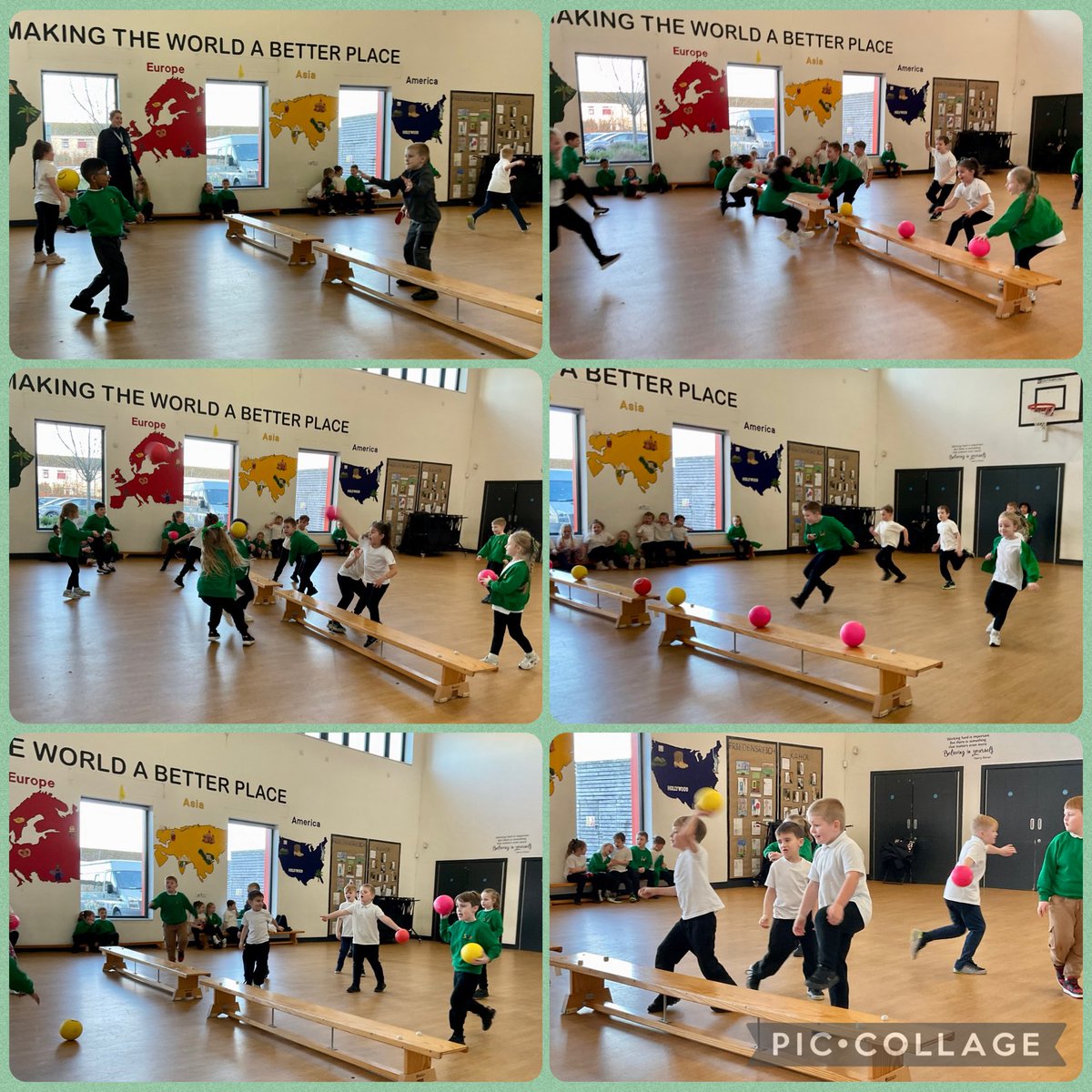 Year 2 showed fabulous teamwork and throwing skills, as they played dodgeball in their PE lesson today.