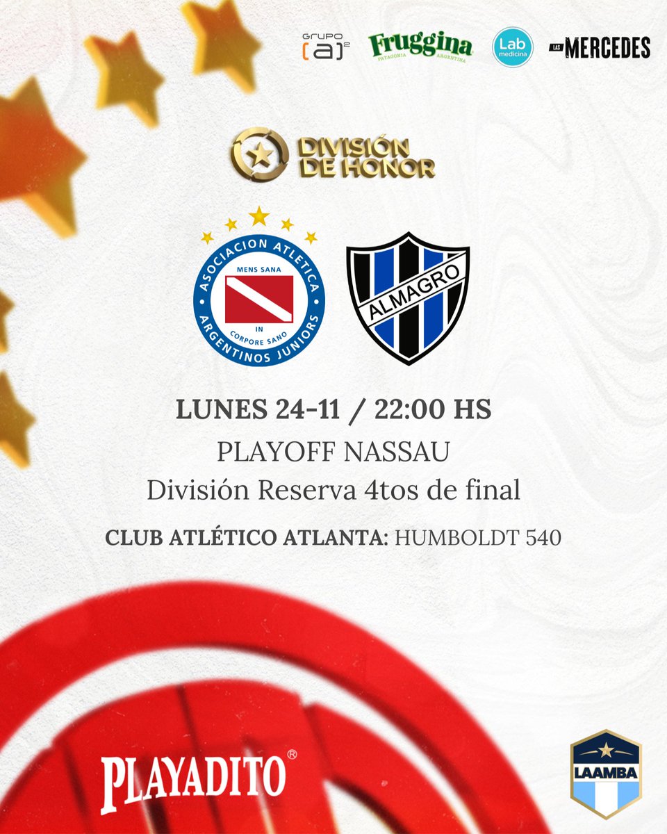 FutsalFemAAAJ's tweet image. ESTA NOCHE CON TODO 👊🐞

La Reserva de #AAAJ sigue dando pelea en el Playoff Nassau de @LAAMBAOK y hoy tiene otro mano a mano clave en la búsqueda de su objetivo. 🏆

👉 Desde las 22, Argentinos enfrentará a Almagro por los cuartos de final del certamen en cancha de Atlanta.