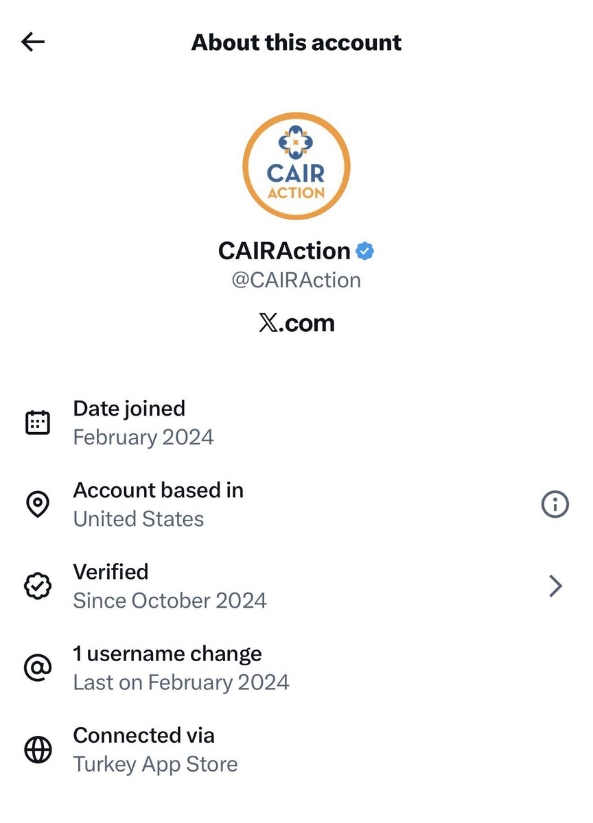 GregAbbott_TX's tweet image. CAIR’s X account is routed through the Turkish App Store. 

This sure seems like an international operations link between CAIR and a country tied to the Muslim Brotherhood. 

I designated CAIR a terrorist and transnational criminal organization because of ties like this to that…