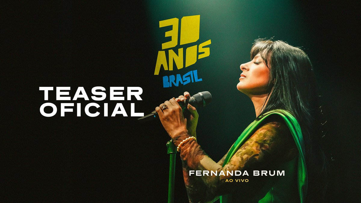 Saiu!! Você pode conferir agora no meu canal do <a href="/YouTubeBrasil/">YouTube Brasil</a>, o teaser oficial do projeto "Fernanda Brum - 30 Anos no Brasil (Ao Vivo)".
youtu.be/hqjAtuWop58

Lançamento dia 27.11
PRE SAVE EXCLUSIVO: bit.ly/fb30anosbrasil…
<a href="/SonyMusicGospel/">Sony Music Brasil | Gospel</a>