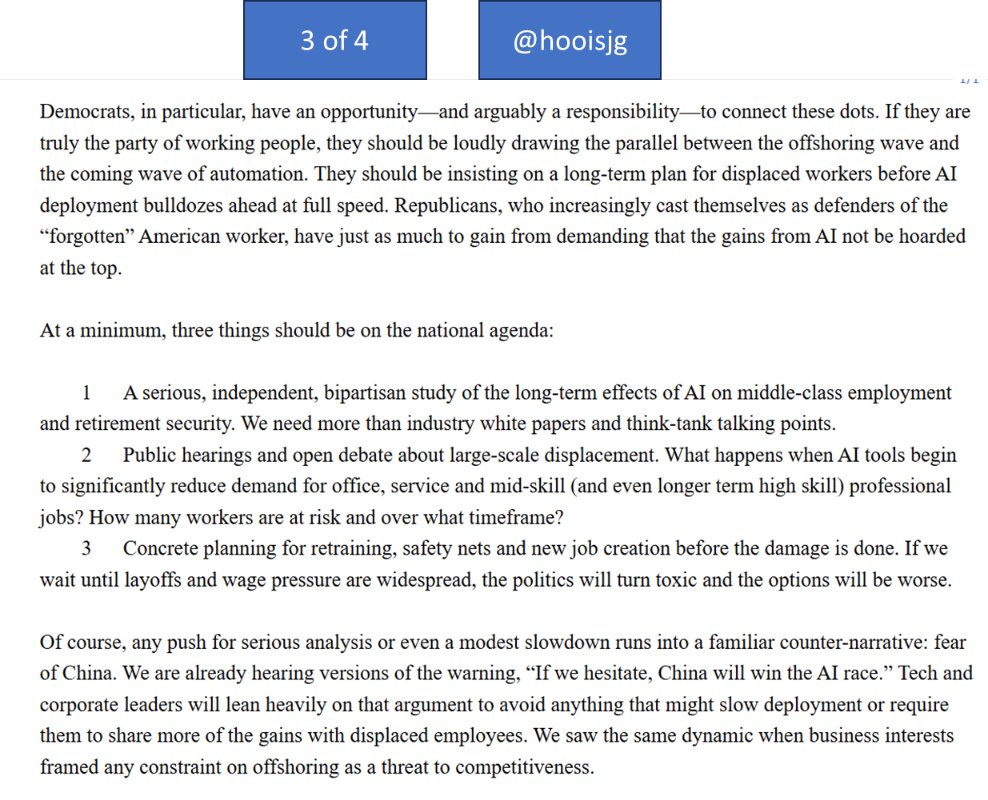 HOOISJG's tweet image. The real #AI question that should be on everyone&apos;s mind is: Is AI 1.0 equivalent to #Globalization 2.0. I don&apos;t know why policymakers are not asking questions now. I suspect it&apos;s b/c of solving big problems before they are a crisis isn&apos;t sexy.