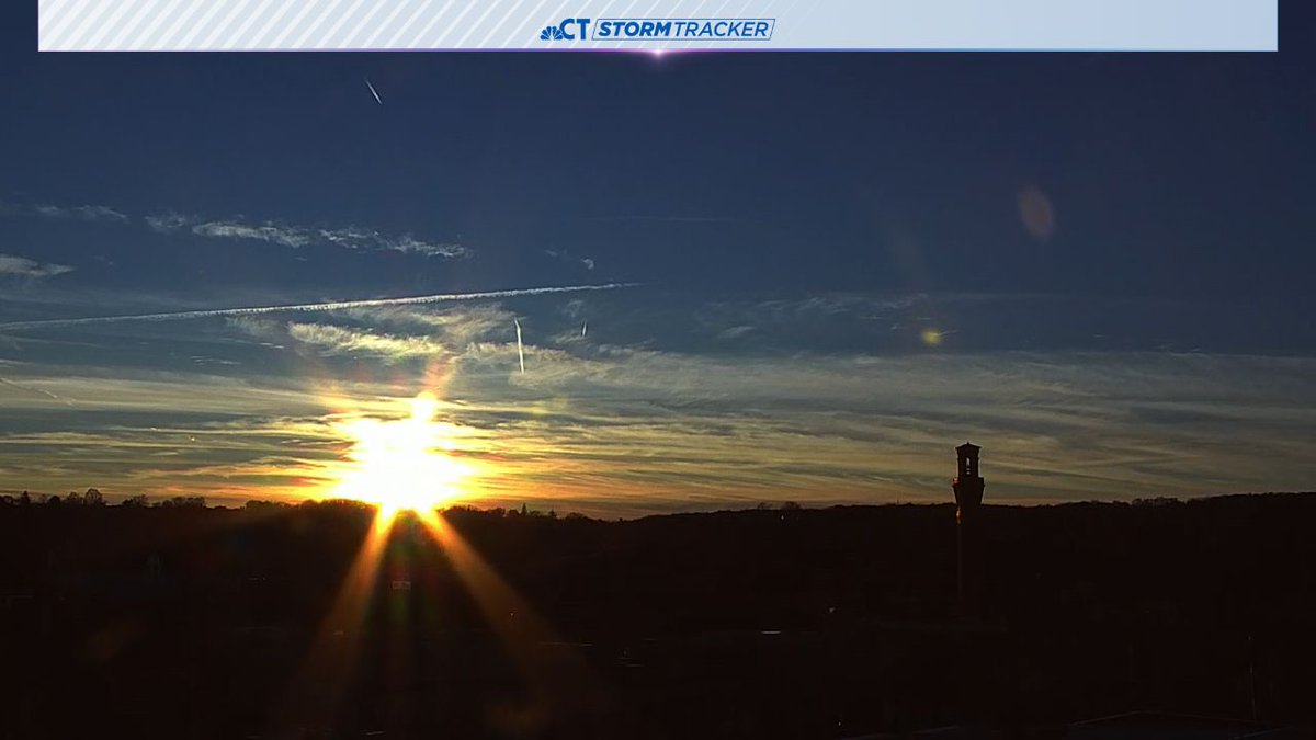 Beautiful sunset in Waterbury tonight.