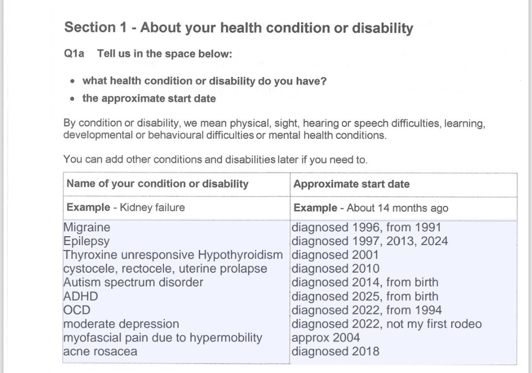 KShabby16334956's tweet image. You fuckwits still not getting it.

When you apply for pip you write down every condition you have no matter how trivial.

The assessor, from Capita or Maximus, then choose out of your list what they think is the &quot;main disabling condition.

You have no say in it.

eg mine 👇

1/2