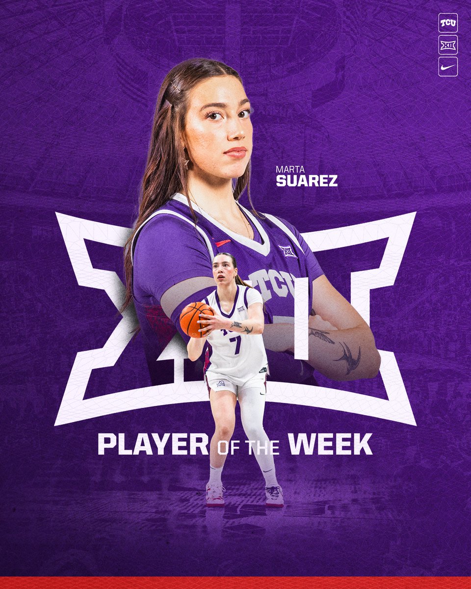 Well-deserved 👏

Marta Suarez is your <a href="/Big12Conference/">Big 12 Conference</a> Player of the Week!

#GoFrogs