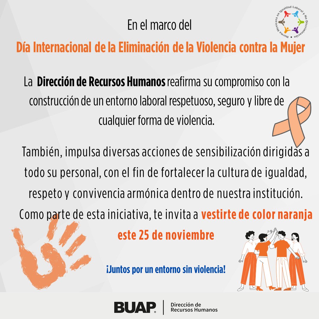DRHBUAP's tweet image. 🔸 25 de Noviembre 
🔶Día Internacional de la Eliminación de la Violencia contra la Mujer 🙋🧍🟠