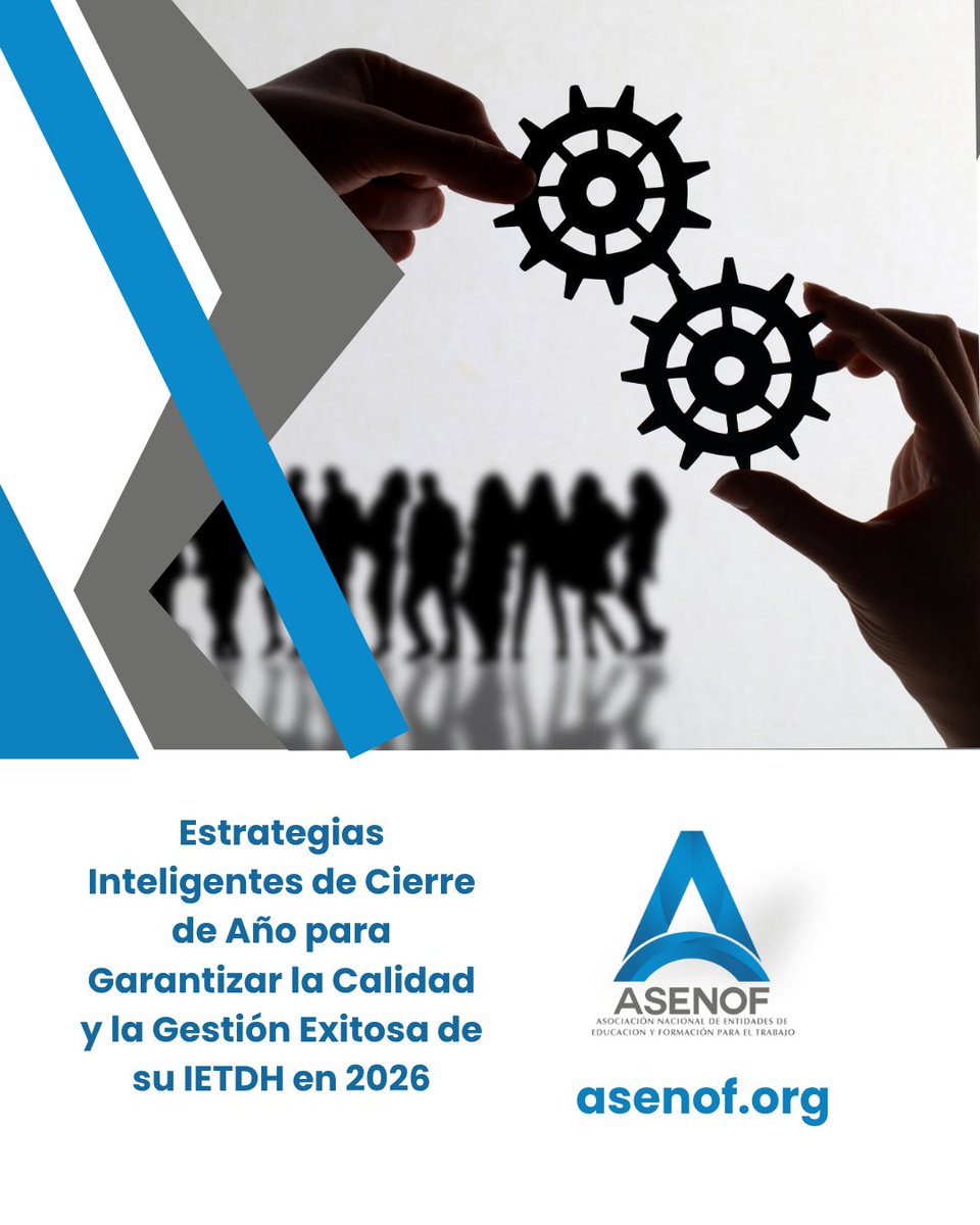 ¡Atención, Directivos y Administradores de IETDH! 💼 Noviembre llegó y con él, el estrés del Cierre de Año
📢 ¡Deje de improvisar! ¡Asegure el éxito de su IETDH en 2026! asenof.org/Actualizate
#GestiónIETDH #CalidadETDH #CierreDeAño #SostenibilidadInstitucional #FormaciónTécnica