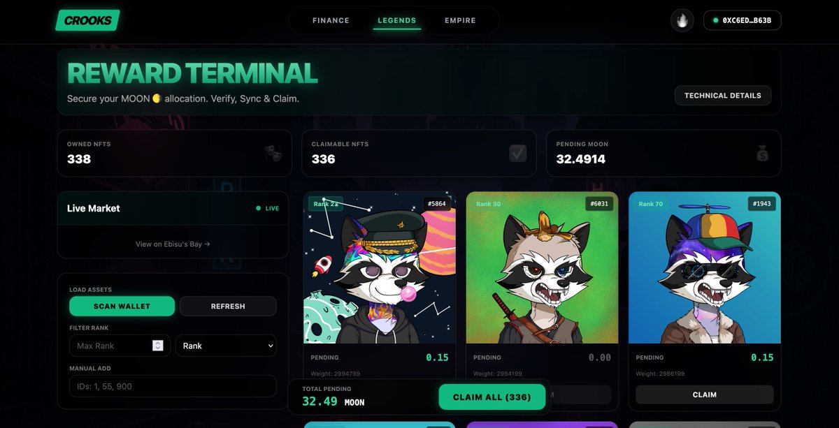 Before going live, i just had to give the dapp another UI / UX update. It went from amazing to straight fire 🔥 

Hold $CKRL in your wallet and claim $MOON every week.

#cronos #cronoschain #wolfswap #cro