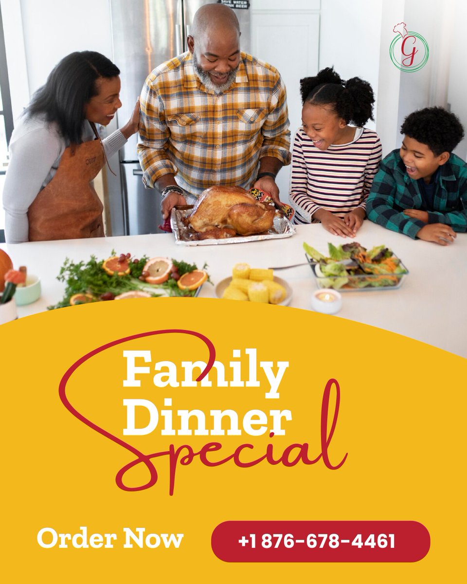 GHCaterers's tweet image. Start the last Sunday of November with comfort and flavour!
Pre-order your Family Dinner Special for November 30th by Thursday at 10 AM.
📞 Call +1 876 678 4461 to order.
🚗 Delivery: $1725 | 🕛 Pick-up: Sunday, 12–2 PM

#GreatHouseCaterers #FamilyDinnerJA #SundayMenu
