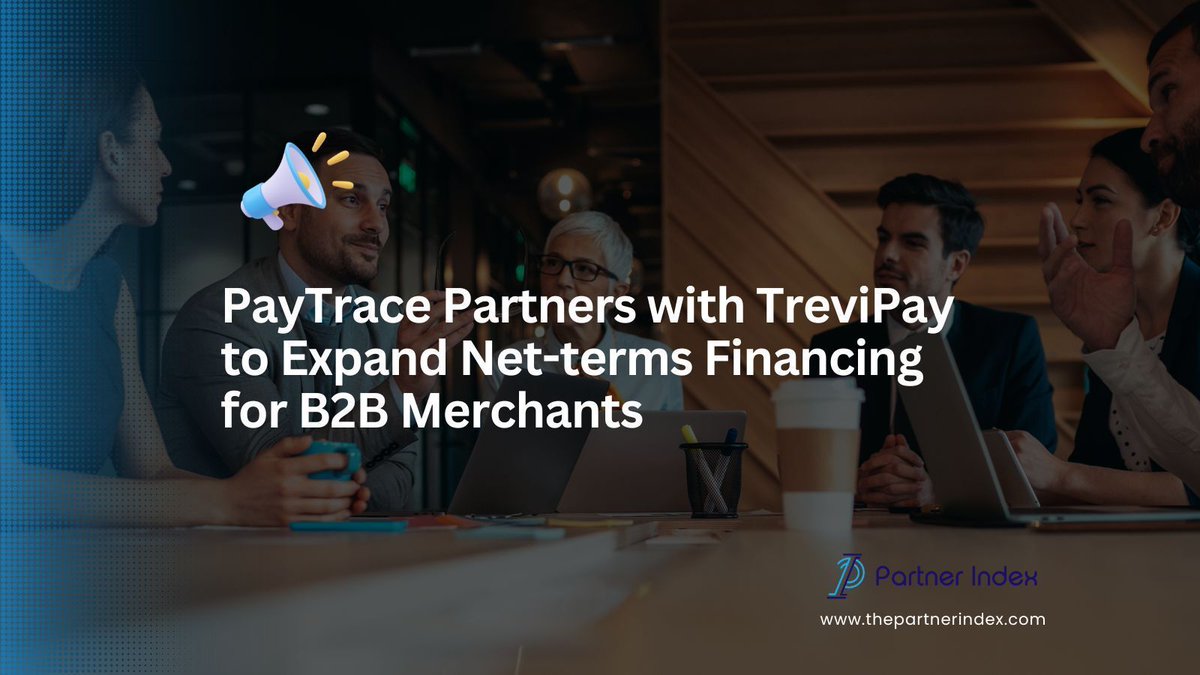 ThePartnerIndex's tweet image. PayTrace partners with TreviPay to bring Universal Acceptance to B2B merchants, enabling net-terms financing, integrated invoicing, and streamlined reconciliation via Mastercard’s acceptance network. thepartnerindex.com/blog/paytrace-…