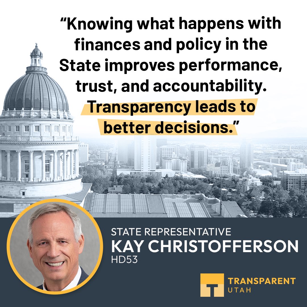 UtahTransparent's tweet image. #ThankfulForTransparency

Transparent.Utah.Gov
