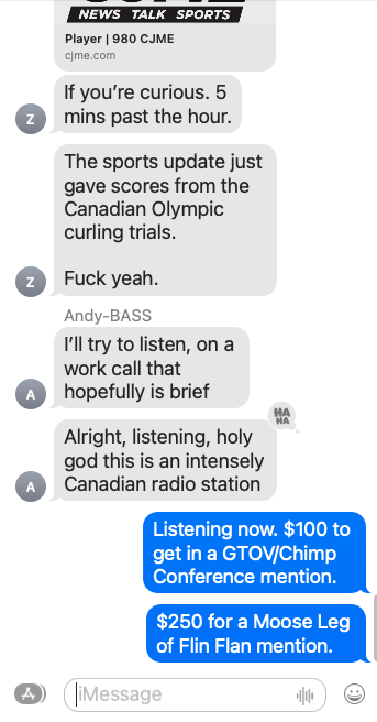 BasicallySports's tweet photo. At BASS, we take one of our hosts doing an NHL hit on Canadian radio very seriously. Zach totally killed it. https://t.co/KfXZtJivaj