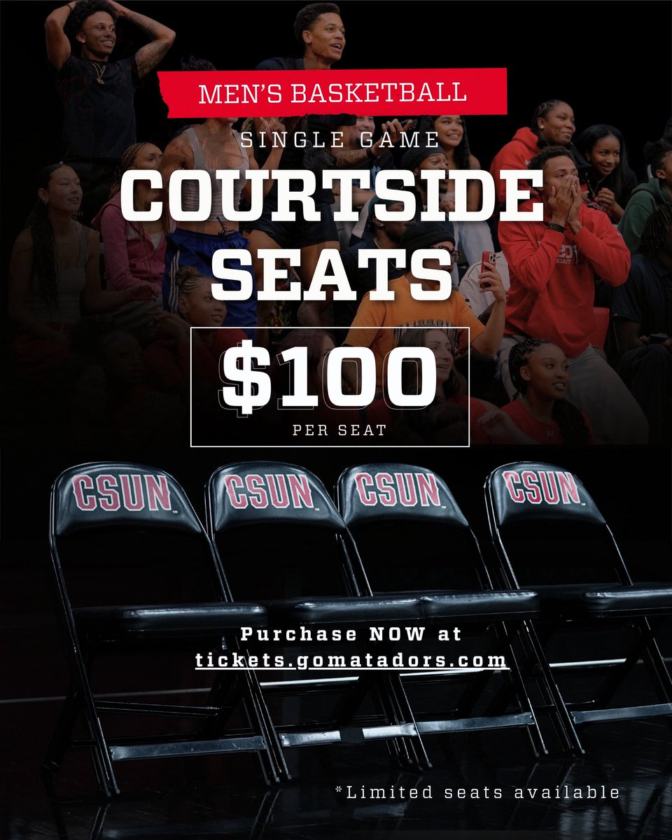 CSUNMBB's tweet image. As close as you can get to the action. 🏀

Get your courtside seats today at tickets.gomatadors.com!

#GoMatadors