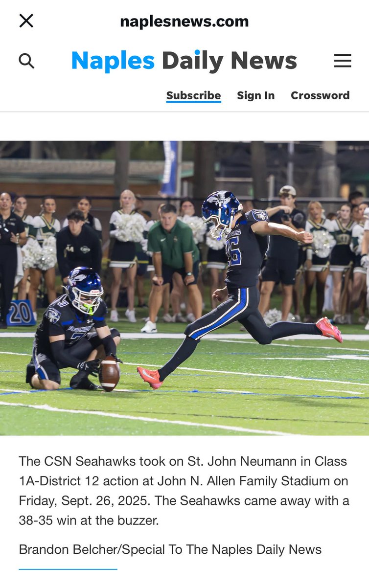 We would like to thank all of the coaches for everything they have done for our son, Hudson. He has experienced 4 amazing years of high school football. From the moment he stepped onto the field at Lely to the last kick at Community School. All of you have influenced and