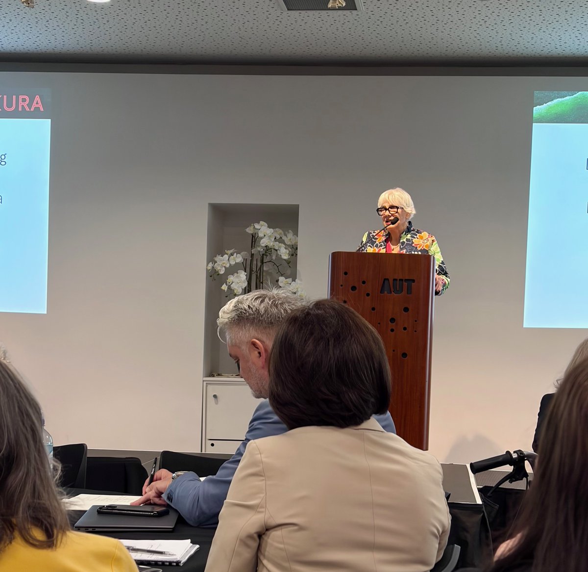 src_rsc's tweet image. Emerita Professor Françoise Baylis (FRSC) delivers opening remarks at #Taikura, the second summit as part of the Tri-Academy Partnership for Indigenous Engagement.