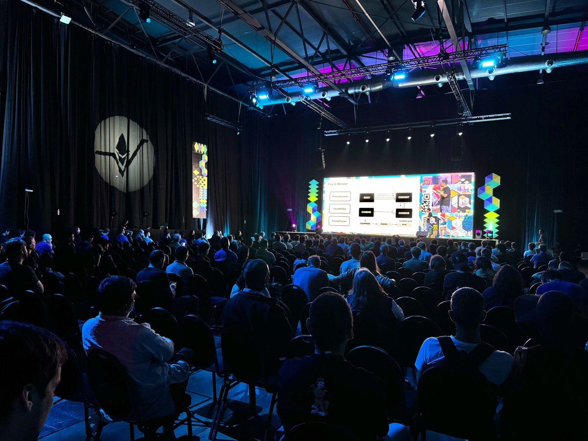 brevis_zk's tweet image. We were honored to take the stage at Ethproofs Day with @eth_proofs—one of the most important gatherings for the future of zkVM proving on Ethereum at @EFDevcon!

Our Co-Founder and CEO, @no89thkey, shared how Pico evolved from a modular RISC-V zkVM into a real-time prover…