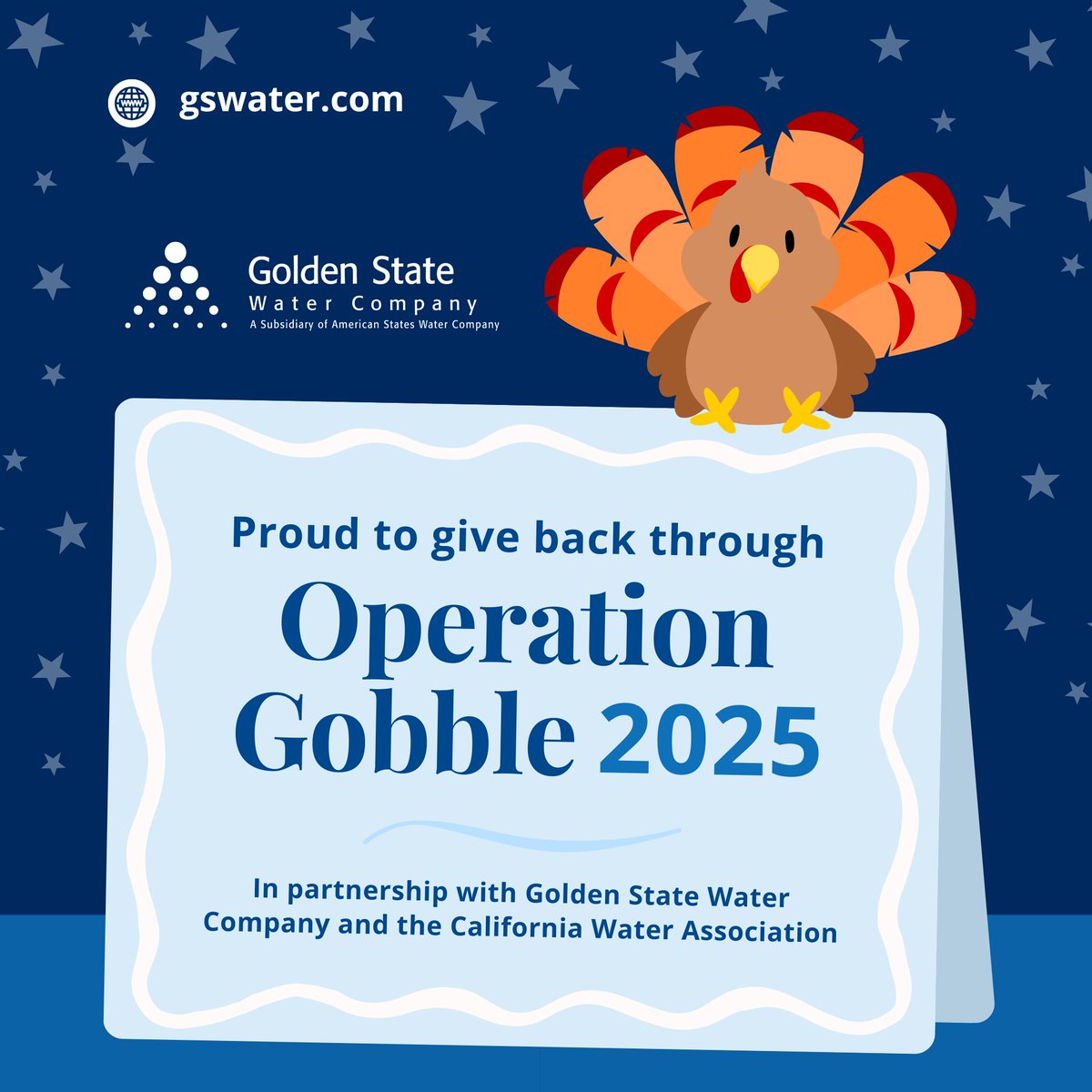 Homeless_Int_OC's tweet image. Golden State Water Company - Operation Gobble 2025  Everyone deserves a warm #Thanksgiving meal. HIS-OC is thankful to help over 350 families who need it this Thanksgiving with the support of @GoldenStateH2O through #OperationGobble 🦃