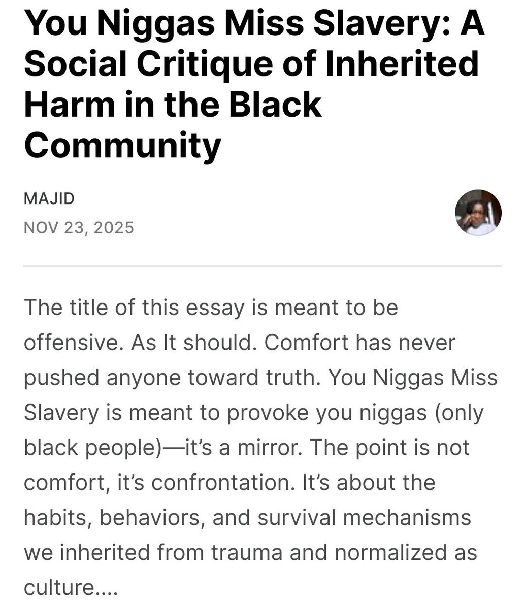 If you’re a nigga this is a must read:
