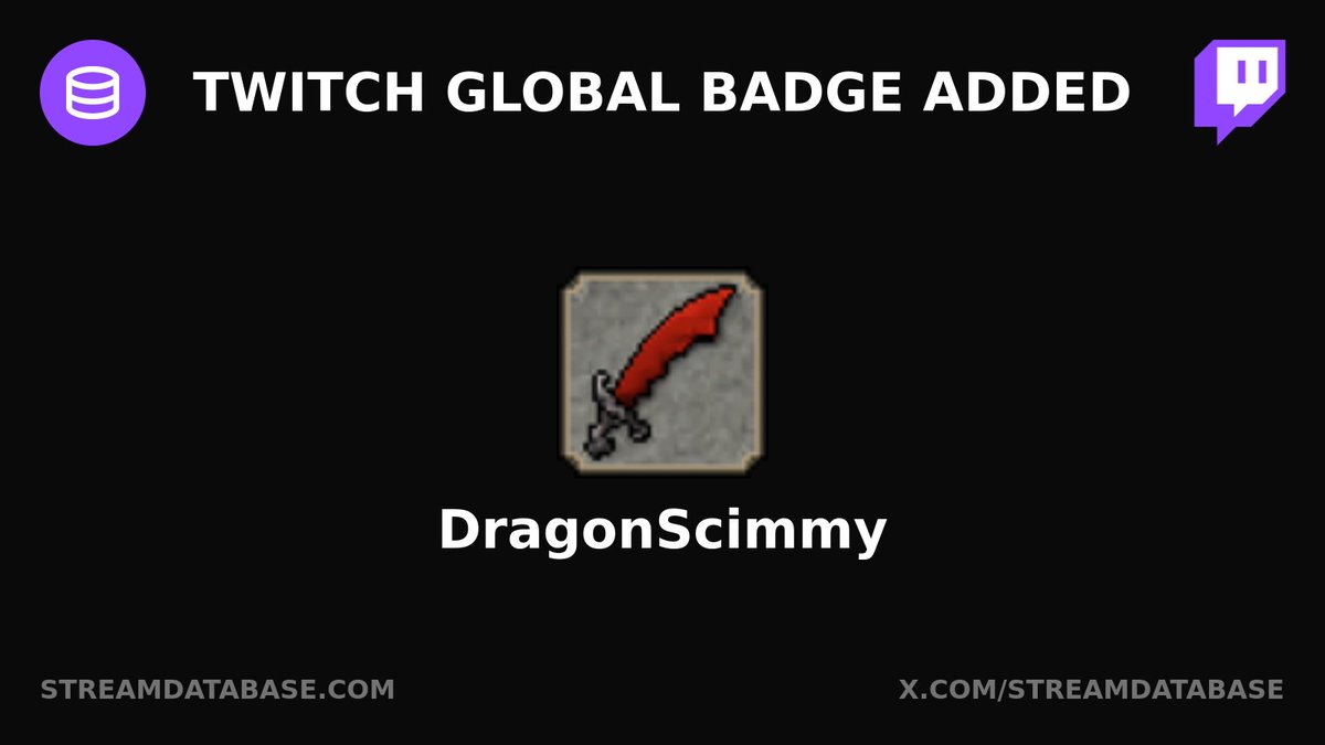 StreamDatabase's tweet image. Twitch global badge added: DragonScimmy

Learn more: streamdatabase.com/twitch/global-…