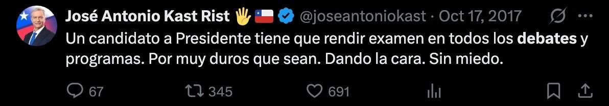 Informa3Chile's tweet image. José Antonio Kast, 17 de Octubre de 2017