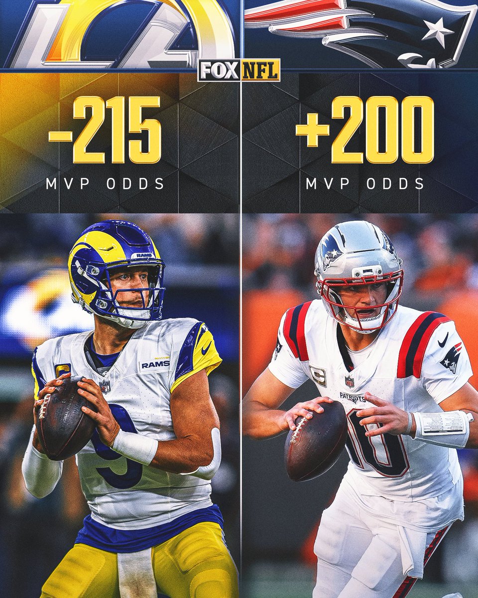 Your MVP favorites through Week 12 are 37 year old Matthew Stafford and 23 year old Drake Maye 🤯 