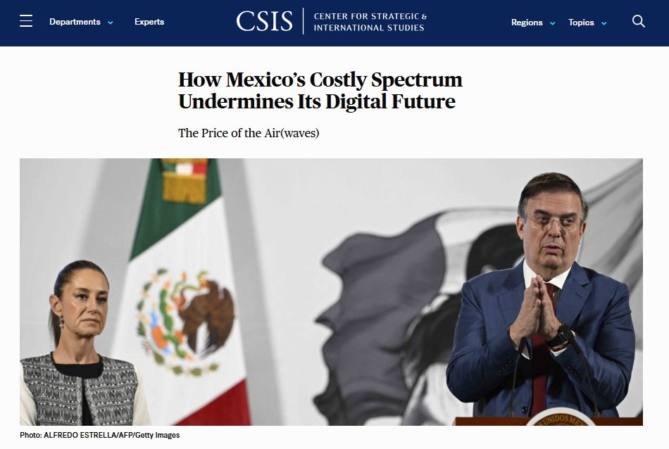 CSISAmericas's tweet image. Spectrum can be more than just a revenue stream, it can be a driver of growth. New CSIS Americas analysis shows how Mexico&apos;s costly spectrum is keeping investors away, limiting economic opportunity.
csis.org/analysis/how-m…