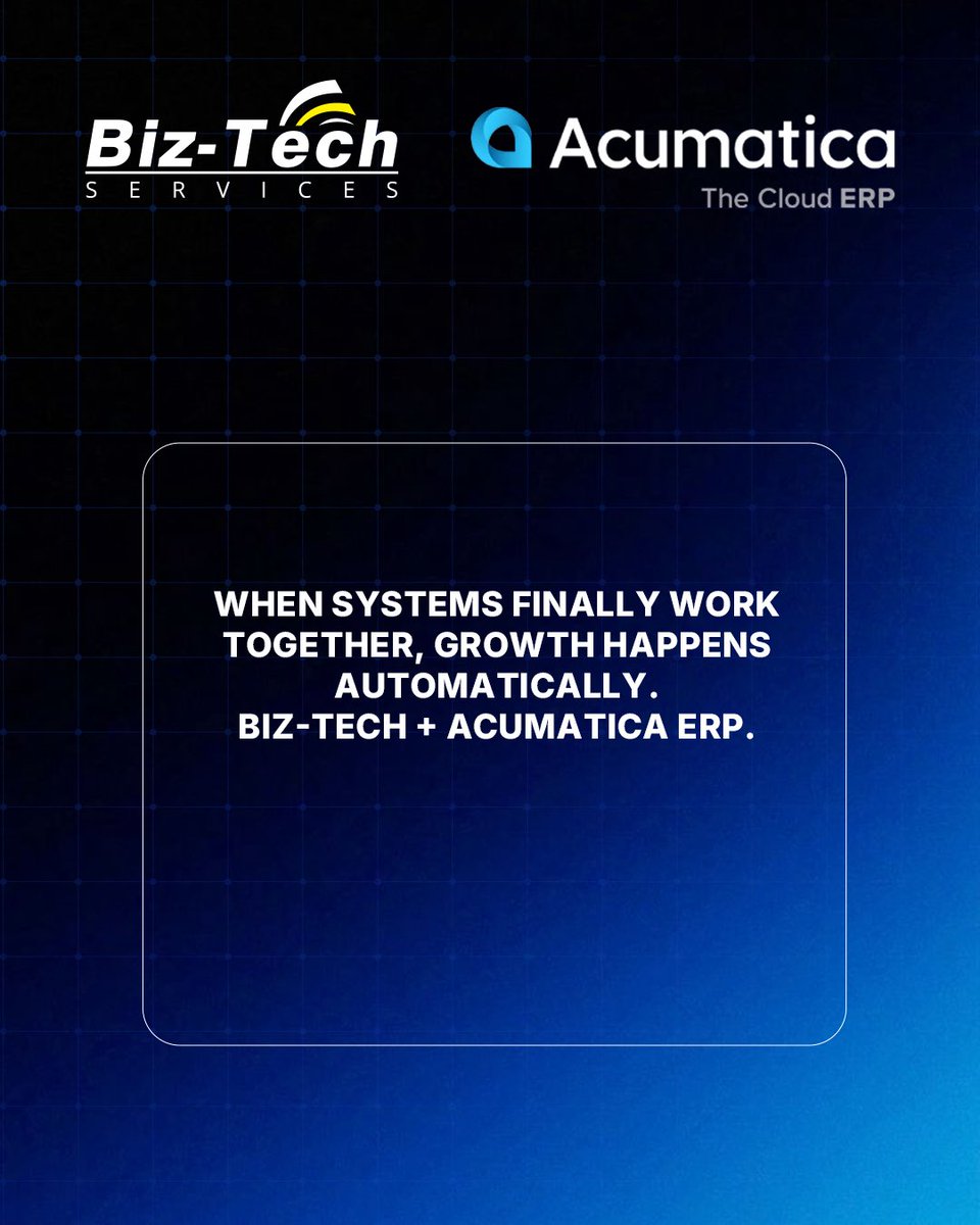 biz_tech85837's tweet image. And here’s the bigger picture: +35% operational efficiency overall.

When systems finally work together, growth isn’t forced — it happens naturally.
Biz-Tech + Acumatica ERP.

#DigitalTransformation #SmartERP #B2BTech #AcumaticaPartner