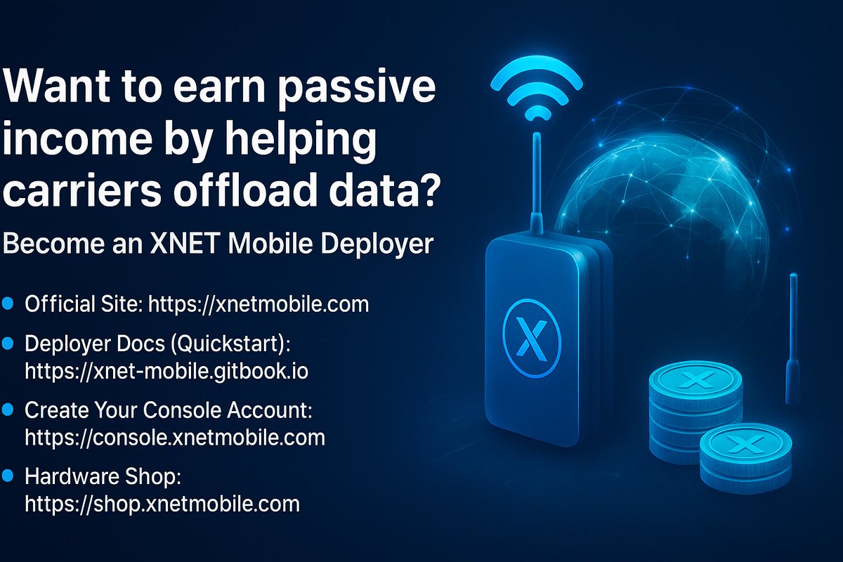 thewajidmengal's tweet image. Want to earn passive income by helping carriers offload data? 
Become an @XNET_Mobile Mobile Deployer today! 🛜🛜🛜