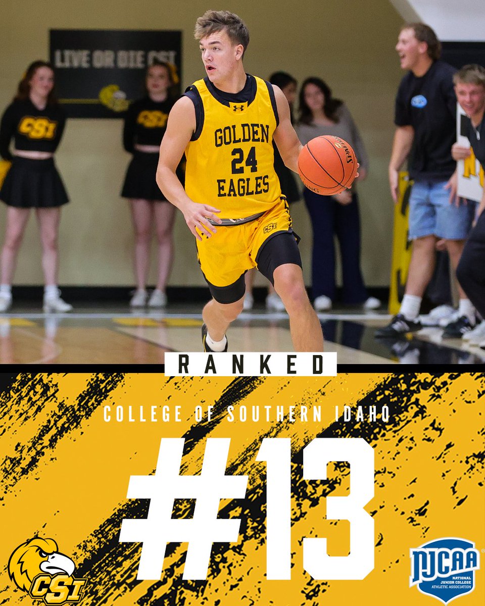 CSI_MBB's tweet image. CSI Men&apos;s Basketball ranks #13 in the NJCAA Week 3 poll after going 2-0 at the Laramie County Tournament and sporting an overall undefeated record of 7-0.

See us at home this Fri and Sat, Nov 28 and 29 at 7 pm MST for the Idaho Central Credit Union Invitational! We&apos;ll first play…
