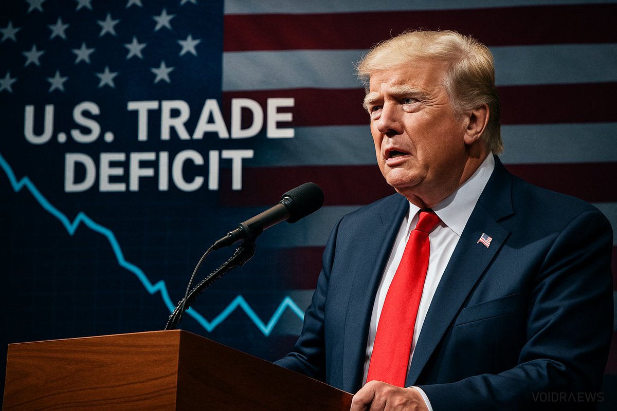 VOIDRNETWORK's tweet image. The US trade deficit narrowed by 24% in the latest data.
While Trump&apos;s tariff walls may seem like a &quot;success story&quot; in the short term, the long-term consequences are uncertain.
#Geopolitics #BRICS #DeDollarization #MultipolarWorld #USDollar #GlobalPowerShift #NewWorldOrder…