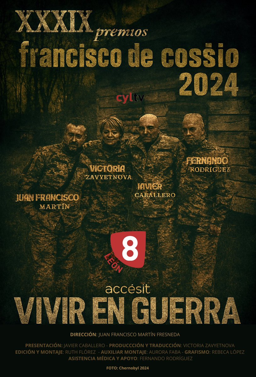 Gracias a 
JAVIER CABALLERO 
VICTORIA ZAVYETNOVA 
FERNANDO RODRÍGUEZ 
RUTH FLÓREZ 
REBECA LÓPEZ 
SANTIAGO ORDOÑEZ 
AURORA FABA 
Por ayudar a construir esta historia 
y a Vlad, Iuri, Román, Olexander, por estar siempre cuidándonos
#vivirenguerra
#cossio
Accésit 2024
