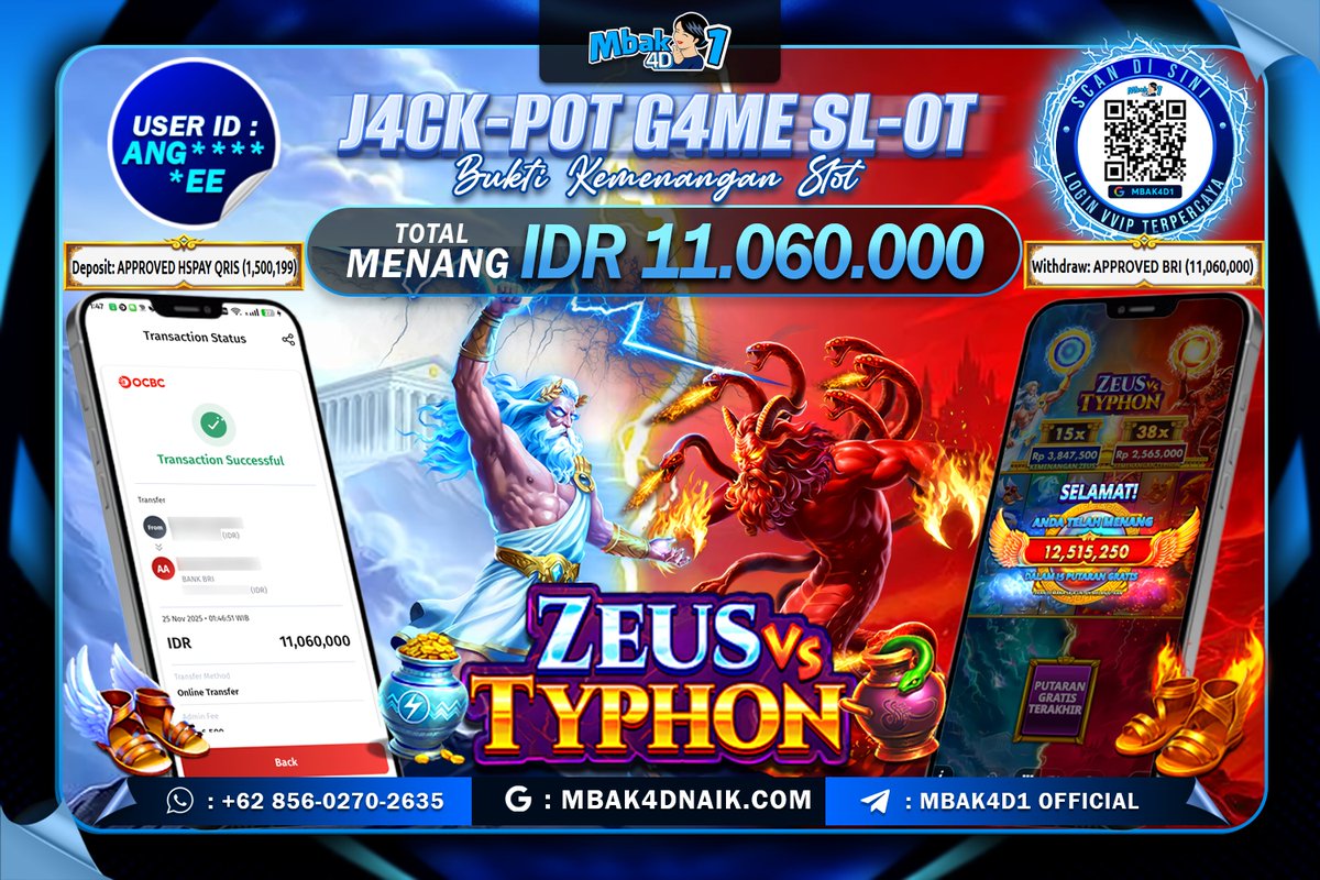 ⚡🔥 Visual “Zeus vs Typhon” selalu bikin timeline makin rame!
Ada yang hari ini juga lagi dapet momen seru dari game bertema mitologi ini?

Ingat: fokus ke hiburan, tetap bijak, nikmati momennya ✨