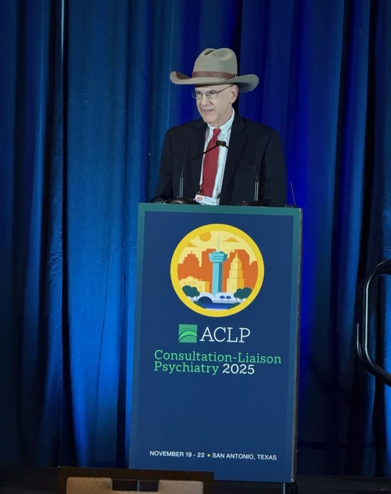 PNE_Lab's tweet photo. Dr. Sherwood Brown completed his year as President of the Academy of Consultation-Liaison Psychiatry (ACLP) at the end of the recent 2025 annual meeting in San Antonio. The meeting theme was “Innovation in C-L Psychiatry: Exploring the Promise and Pitfalls of New Approaches”. https://t.co/Z4mCvnrx1n