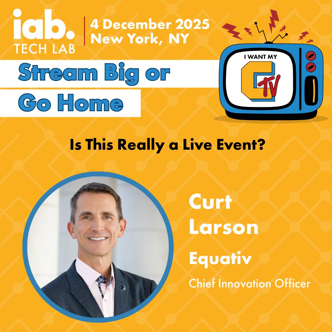 IABTechLab's tweet image. Join @Equativ’s Curt Larson at #IWantMyCTV where he’ll unpack the messy, magical, and sometimes downright weird realities of bringing programmatic into CTV. Expect honest takes, sharp insights, and maybe even a Buffy the Vampire Slayer reference: okt.to/NMUh1i