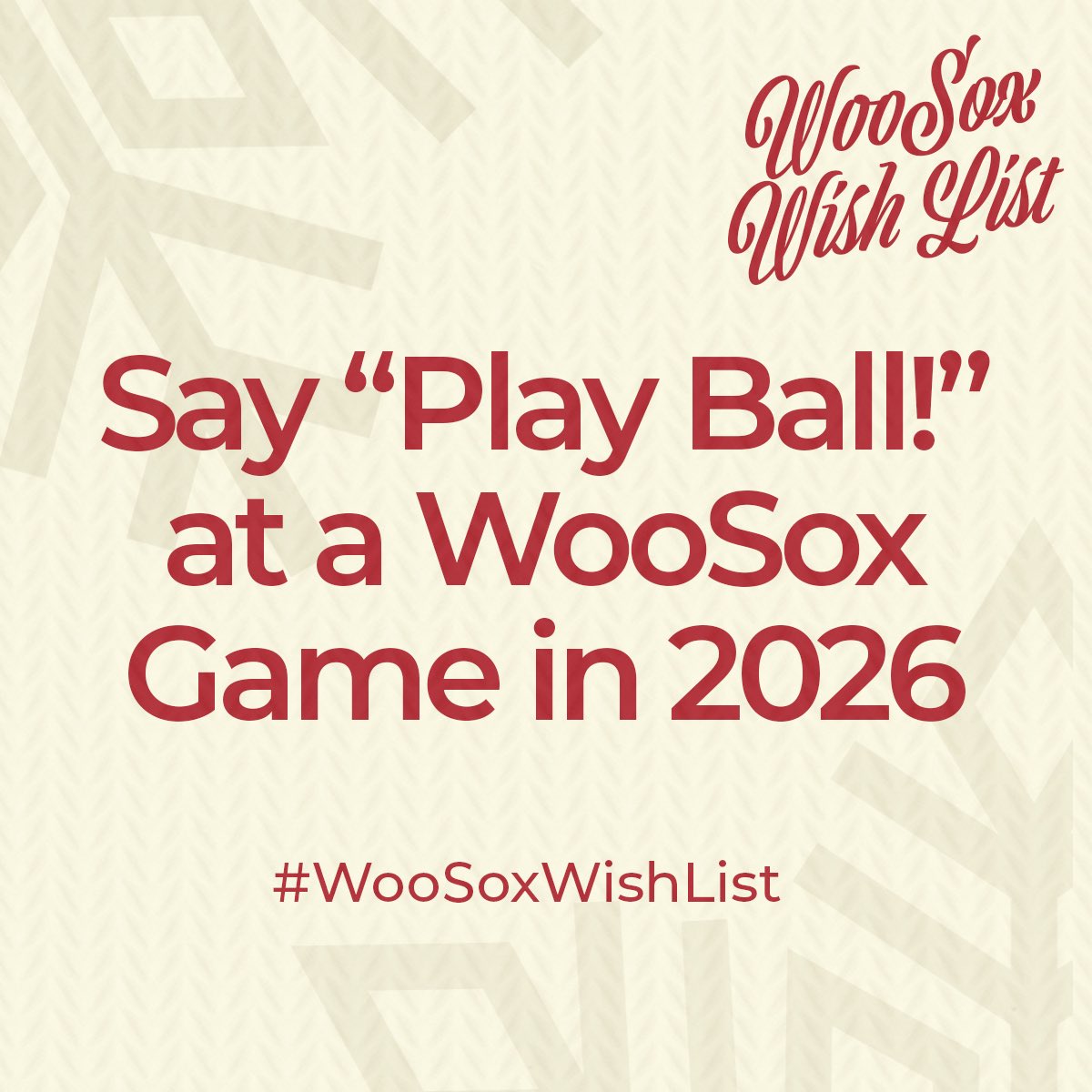 We're not done yet....who wants to say "PLAY BALL!" next season?!? #WooSoxWishList 🎁 

RT for a chance to win!