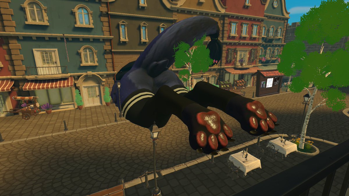 lenovo52001's tweet image. Damn it, I got stuck trying to chase that little guy through the archway of this house.                         

                              🐰🐾🐰🐾🐰

#macrofurry #sizedifference #vrcfurry #VRChat #paws #furry #macropaws