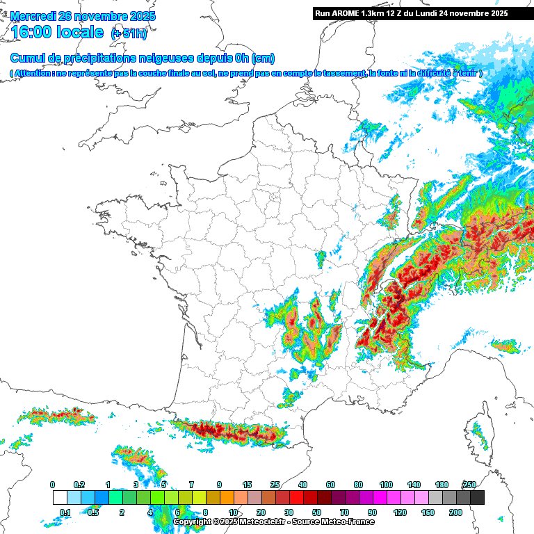 previneige's tweet image. ❄️Nouvelle baisse des températures cette semaine, la #neige devrait de nouveau concerner les reliefs à basse altitude parfois dès 4-500 m mercredi.