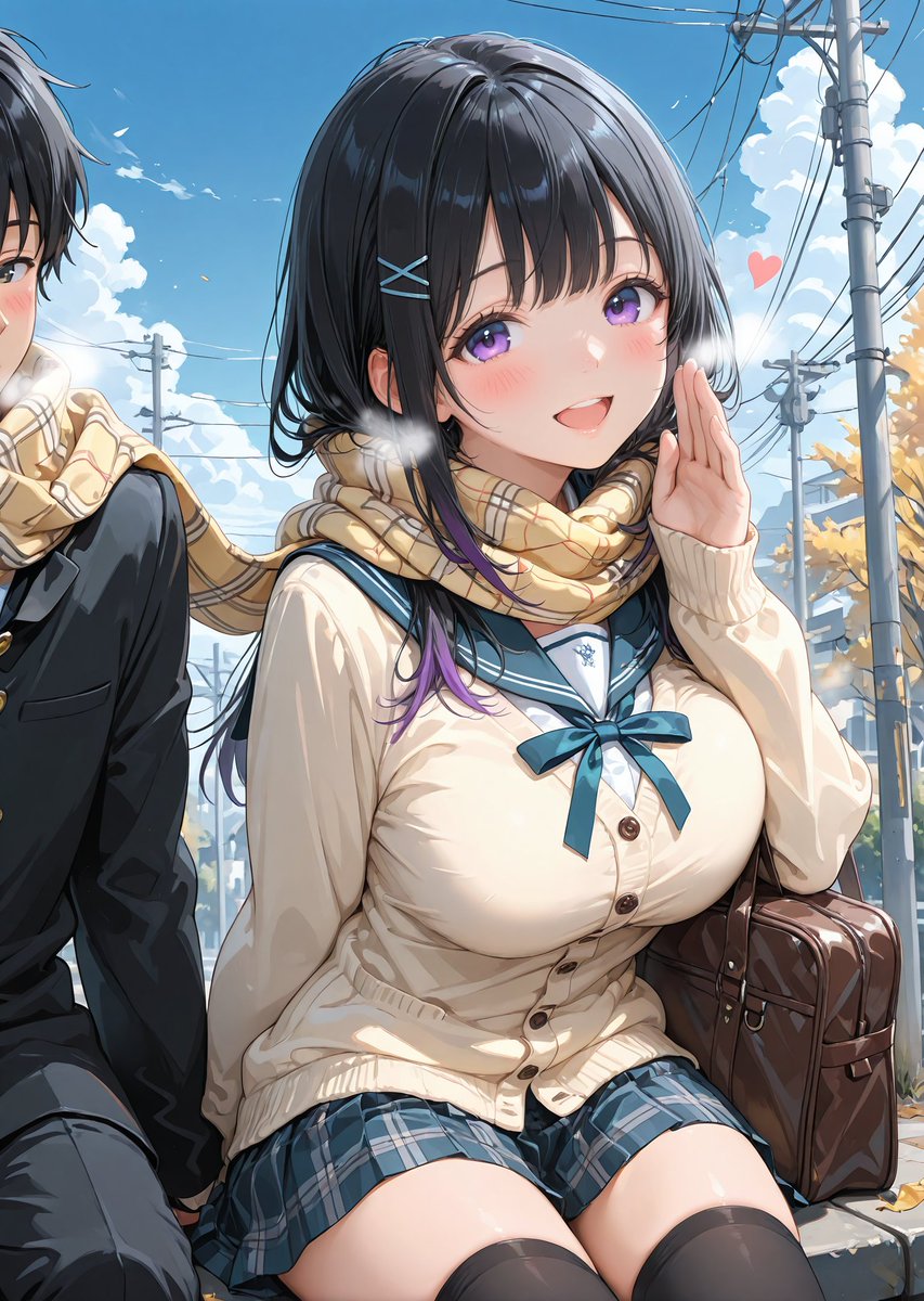 itazuranchan's tweet image. ふっふっふ～♪
シェアマフラー作戦…♡