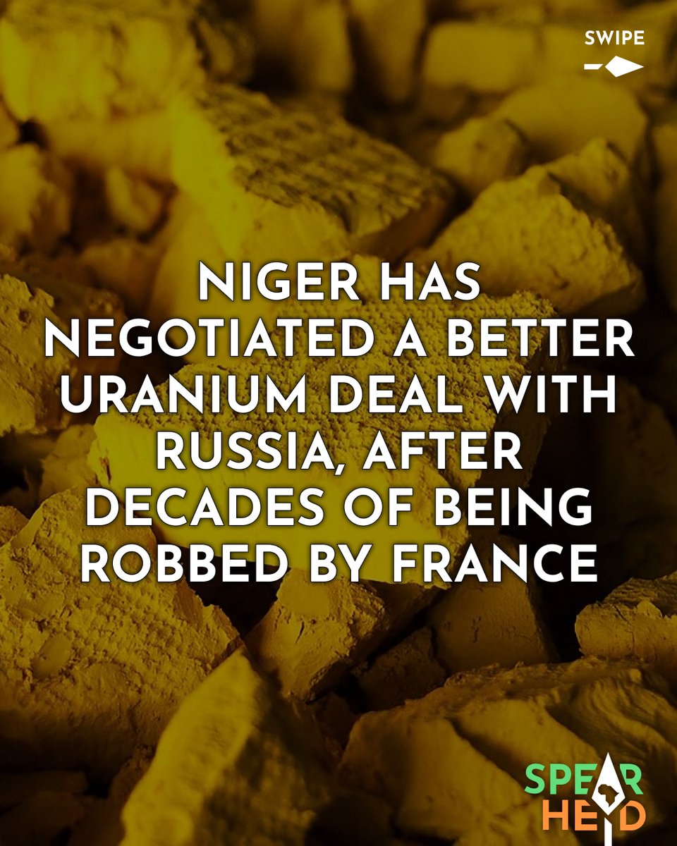 Spearhead_Af's tweet image. How France Stole $384M From Niger In 2023

Following France's exit from Niger, The Spearhead has examined the Sahelian country's 2025 uranium deal with Russia compared to France's 2023 deal.

The numbers show that Russia is paying 3x more per tonne than France did in 2023,…