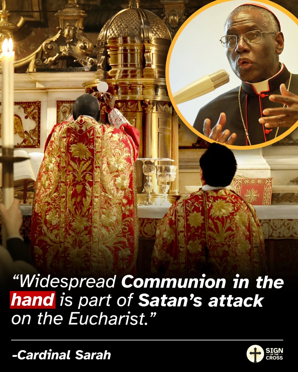 CatholicSOTC's tweet image. Cardinal Sarah WARNS Communion in the hand opens the door to attacks on the Eucharist.