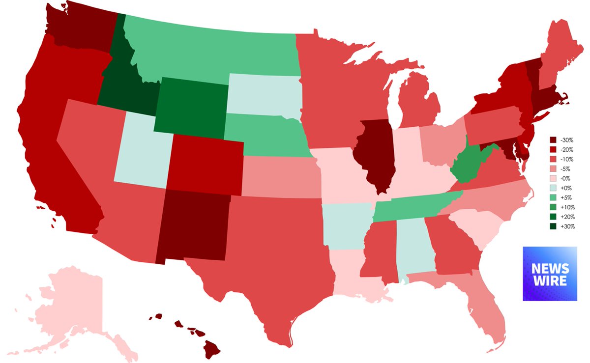 NewsWire_US's tweet image. Trump’s approval collapses nationwide, turning several deep-red states negative — Economist tracker