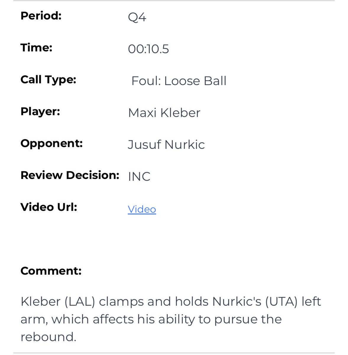 mcten's tweet image. In the Last Two Minutes Report released by the NBA for Lakers-Jazz, the league determined that LAL benefited from two calls that should have been called against them - on one Maxi Kleber and one on Marcus Smart - in the last 10 seconds. LAL won 108-106